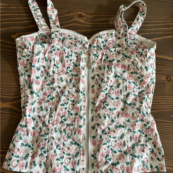 Floral Corset Top with Straps - Picture 2 of 3